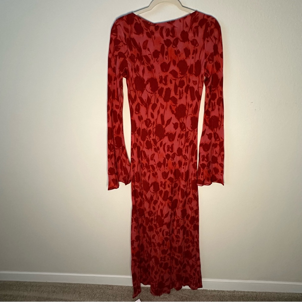 Réalisation Par Red Floral Long Sleeve Maxi Dress - Picture 6 of 12
